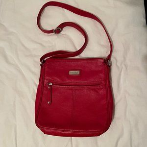 Poul Chriz Red Leather Cross Body Purse Bag